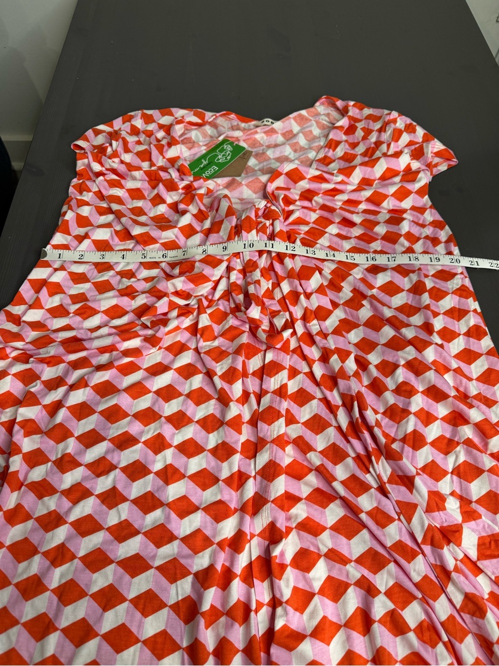 Boden Joanna Cap Sleeve Wrap Dress In Red Diamond Cube - Picture 9 of 10